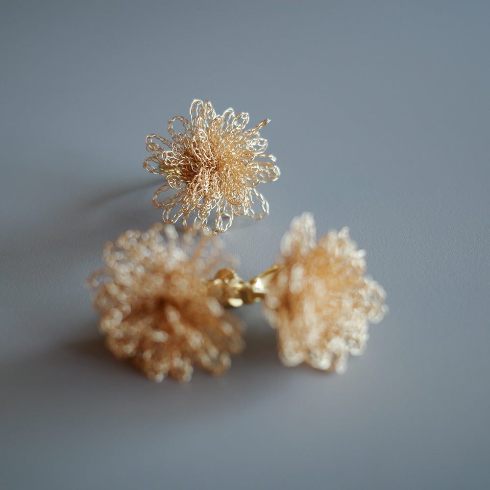 蒲公英 – 金屬線蕾絲耳環