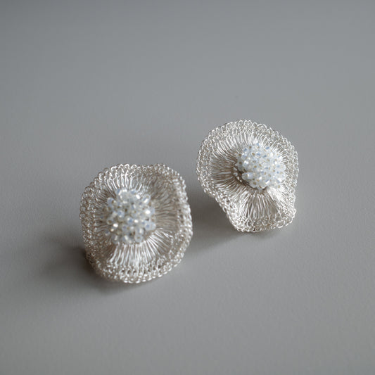 2way Orbit Glass Beads Silver color