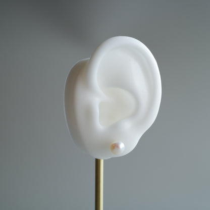 Frill Pearl – 2way フリルワイヤー×パール 耳飾り［シルバー］