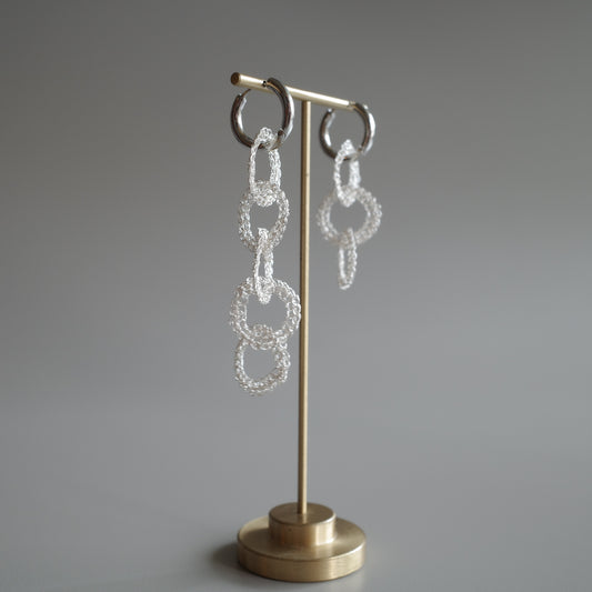 YUI – 金屬鉤織耳飾　銀色