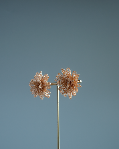 Dandelion Bloom – Wire Crochet Earrings