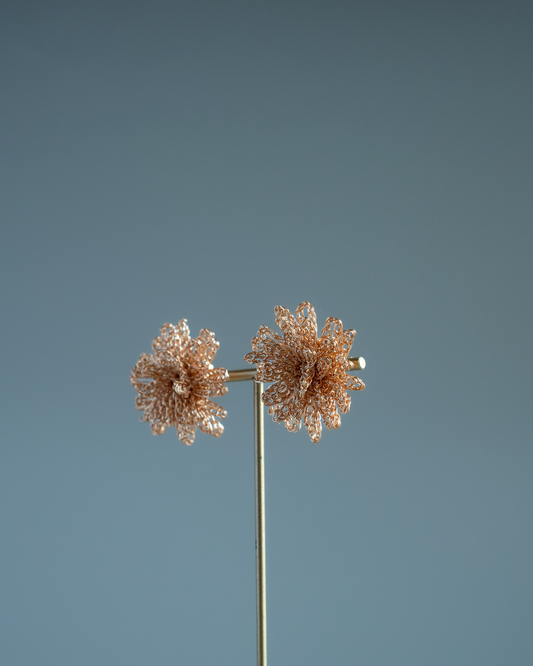 Dandelion Bloom – Wire Crochet Earrings