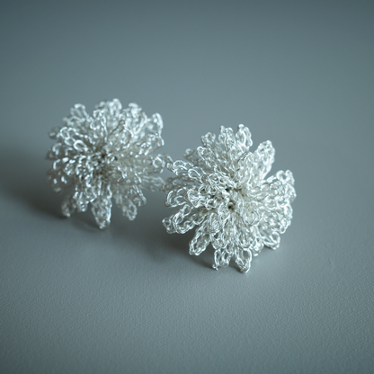 蒲公英 – 金屬線蕾絲耳環