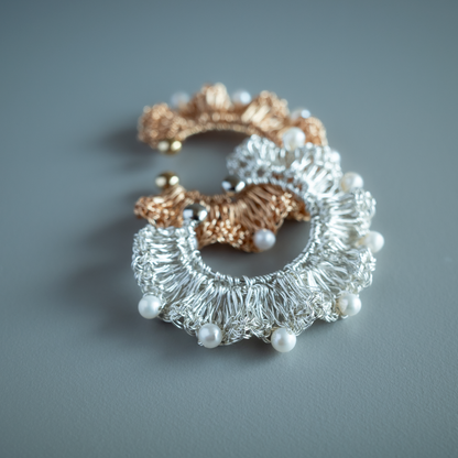 Frill Pearl Ear Cuff [Single] Ultra-Lightweight, Flexible Fit Design