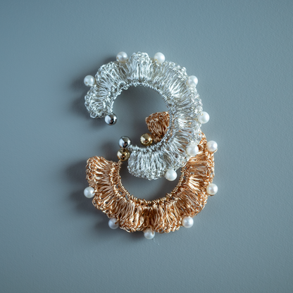 Frill Pearl Ear Cuff [Single] Ultra-Lightweight, Flexible Fit Design