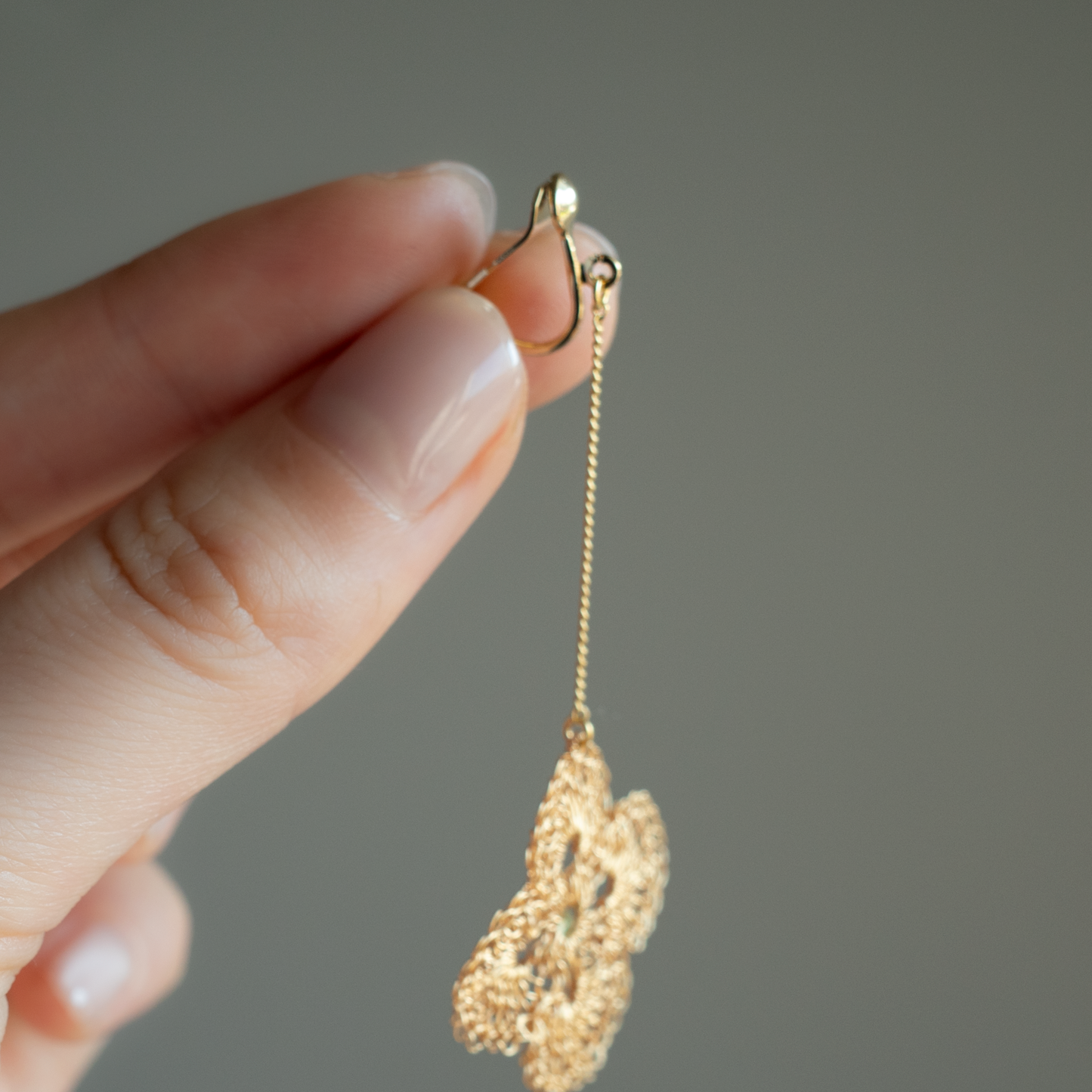 Hanaaya – Wire Crochet Chain Earrings  Gold