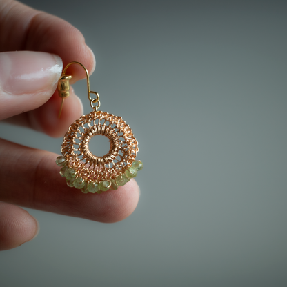 Peridot Lace earrings Gold color