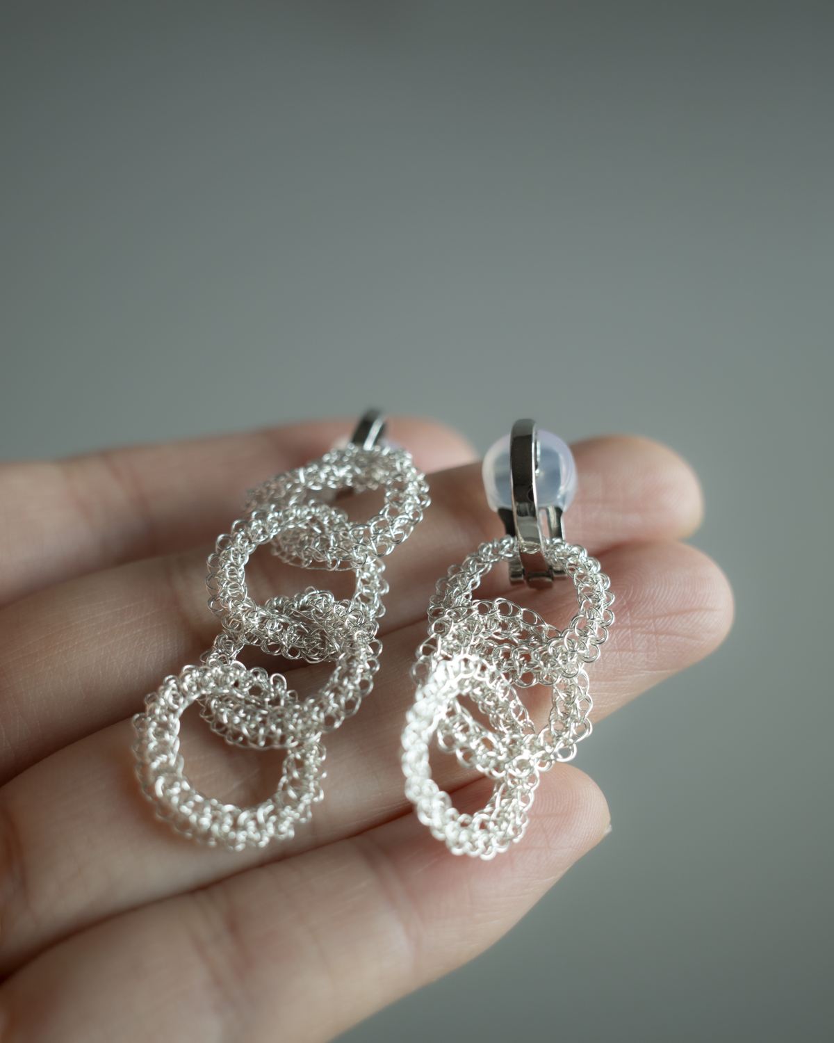 Yui – Hand-Crocheted Wire Earrings / Clip-ons