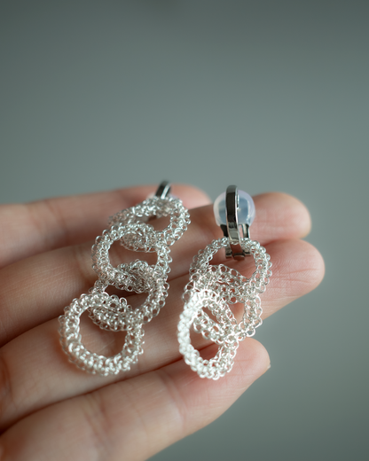 Yui – Hand-Crocheted Wire Earrings / Clip-ons
