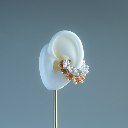 Frill Pearl Ear Cuff [Single] Ultra-Lightweight, Flexible Fit Design