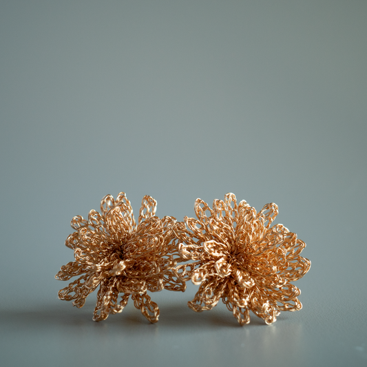 Dandelion Bloom – Wire Crochet Earrings
