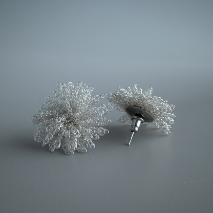 Dandelion Bloom – Wire Crochet Earrings