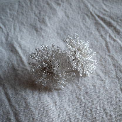 Dandelion Bloom – Wire Crochet Earrings