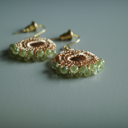 Peridot Lace earrings Gold color
