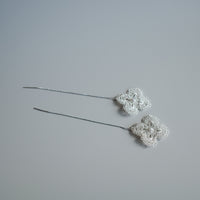 花綾 – 鉤織鏈條耳飾　銀色