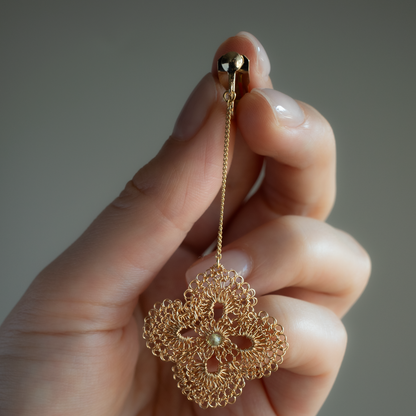 Hanaaya – Wire Crochet Chain Earrings  Gold