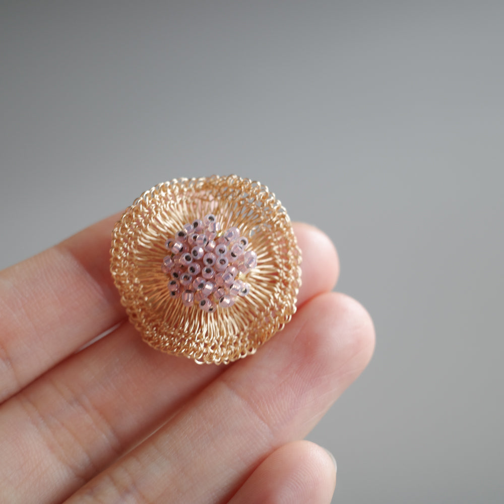 2way Orbit  Glass Beads　Gold color