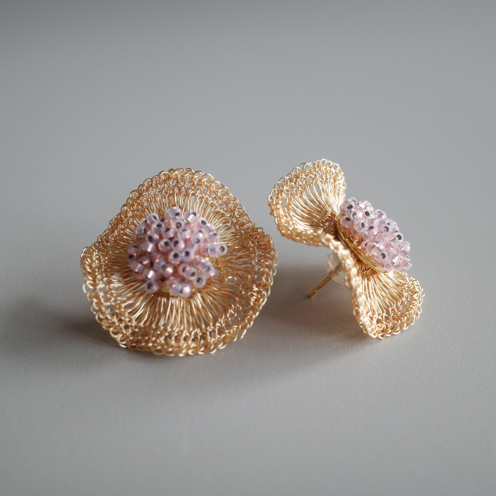 2way Orbit  Glass Beads　Gold color