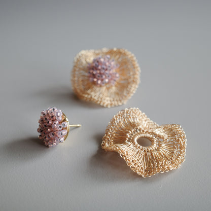 2way Orbit  Glass Beads　Gold color