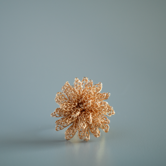 Dandelion Bloom – Wire Crochet Ring