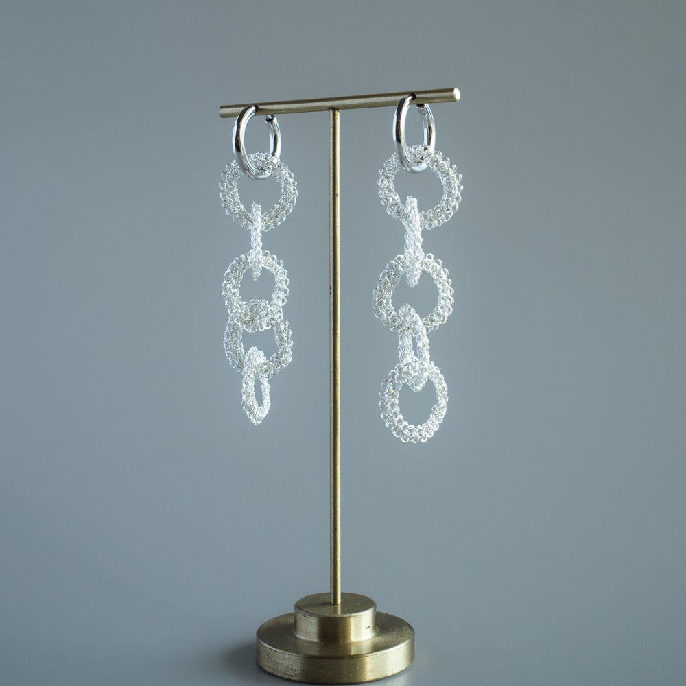 Yui – Hand-Crocheted Wire Earrings / Clip-ons