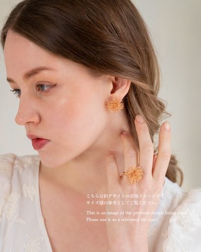 蒲公英 – 金屬線蕾絲戒指 金色