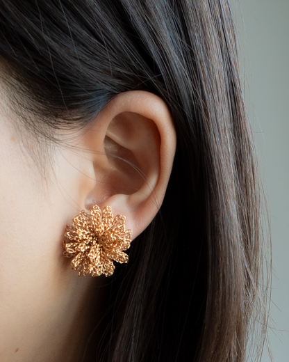 Dandelion Bloom – Wire Crochet Earrings