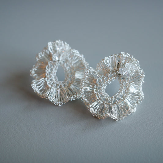 Lunar Halo – Herkimer Diamond 　耳飾り　Silver color