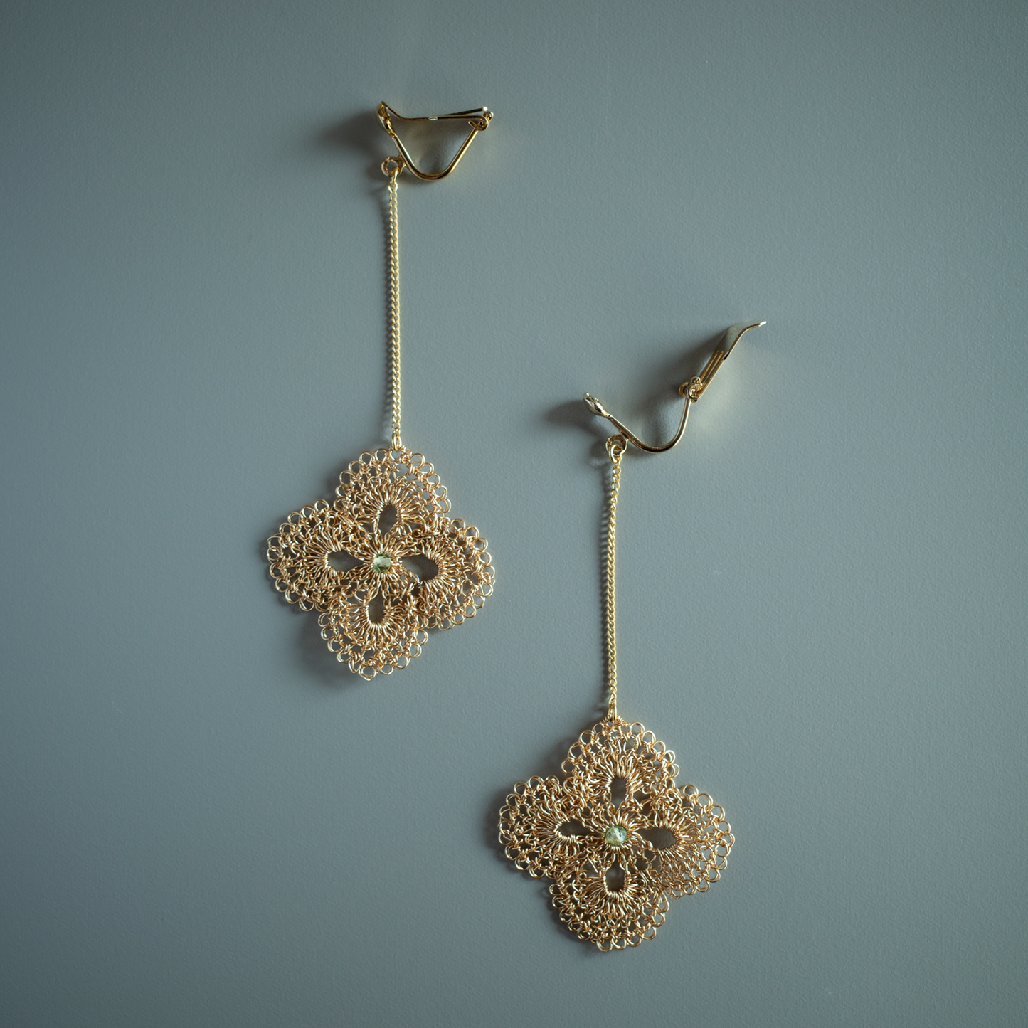 Hanaaya – Wire Crochet Chain Earrings  Gold