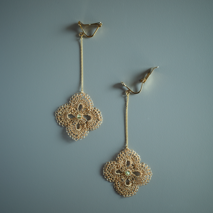 Hanaaya – Wire Crochet Chain Earrings  Gold