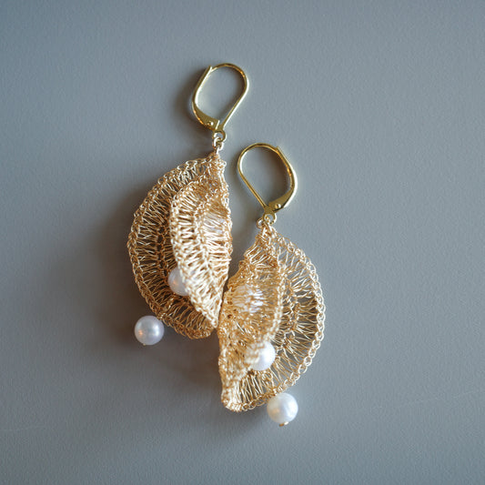 Pearl Cascade　耳環　Gold color