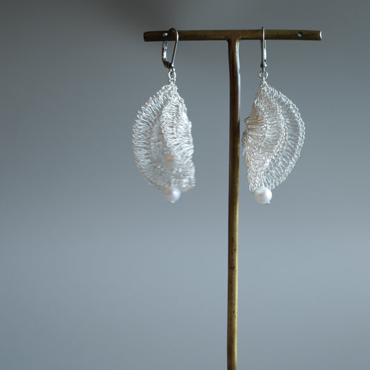 Pearl Veil　耳環　Silver color