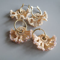 Frill Tail ＆日本玻璃珠 – 耳環　Gold color