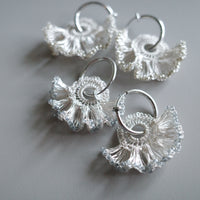 Frill Tail 搭配日本玻璃珠 – 耳環　銀色