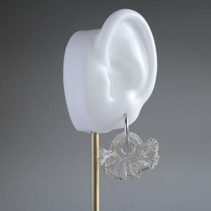 Frill Tail 搭配日本玻璃珠 – 耳環　銀色