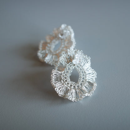 Lunar Halo – Herkimer Diamond 　耳飾り　Silver color