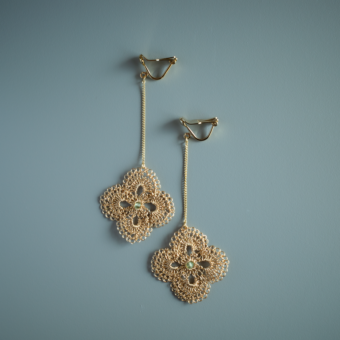 Hanaaya – Wire Crochet Chain Earrings  Gold