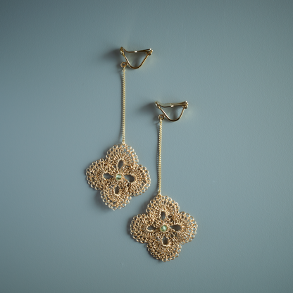 Hanaaya – Wire Crochet Chain Earrings  Gold