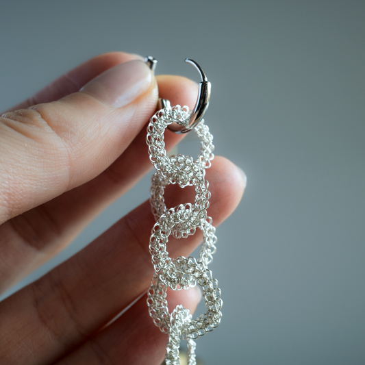 Yui – Hand-Crocheted Wire Earrings / Clip-ons