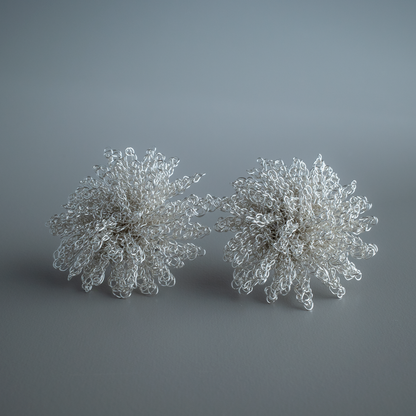 Dandelion Bloom – Wire Crochet Earrings