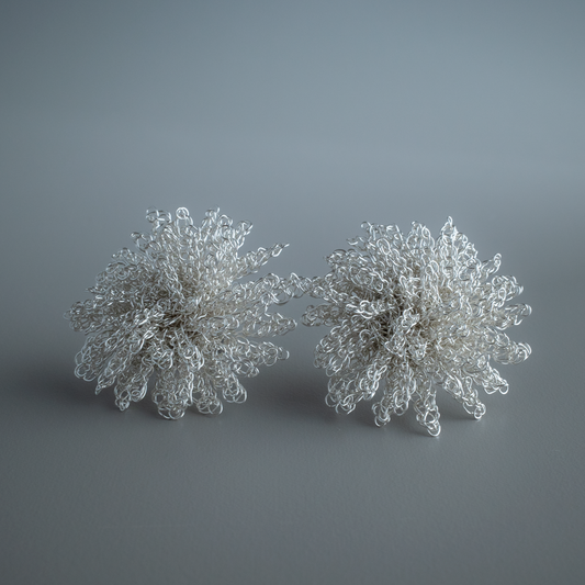 Dandelion Bloom – Wire Crochet Earrings
