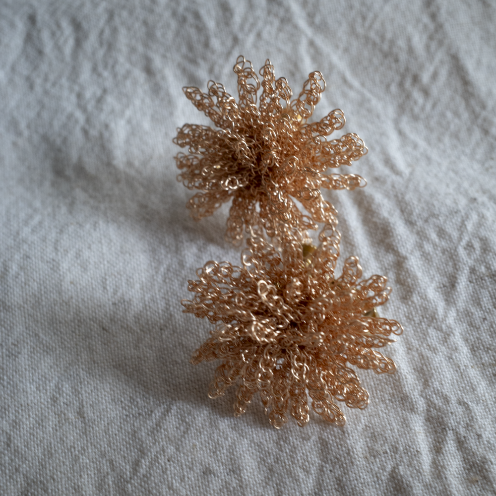 たんぽぽの花 耳飾り 　Dandelion Flower Earrings