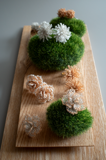Dandelion Bloom – Wire Crochet Earrings