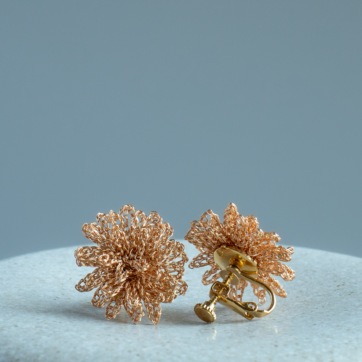 Dandelion Bloom – Wire Crochet Earrings
