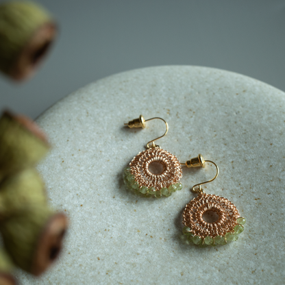 Peridot Lace earrings Gold color