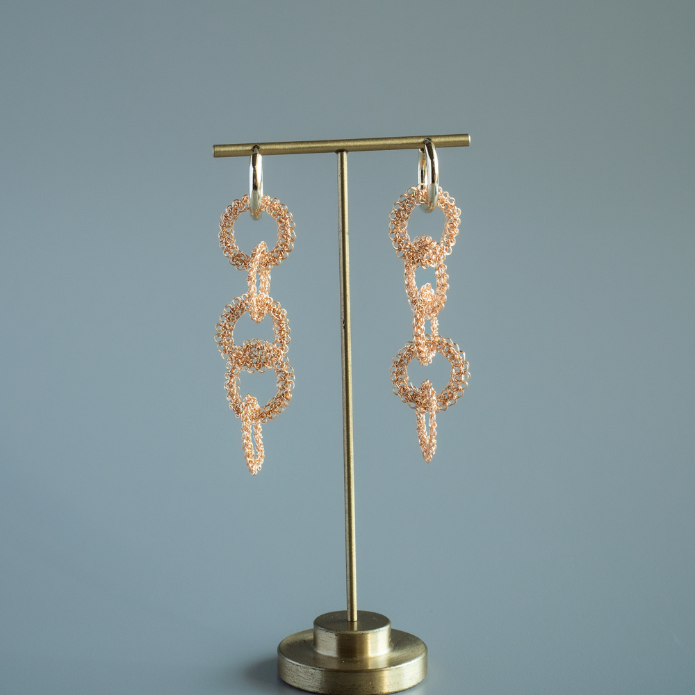 Yui – Hand-Crocheted Wire Earrings / Clip-ons