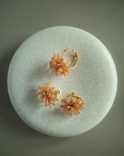 Dandelion Bloom – Wire Crochet Earrings