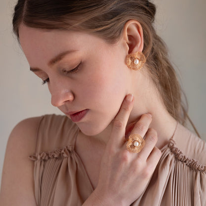 Orbit Pearl– ワイヤークロッシェ リング Silver Color