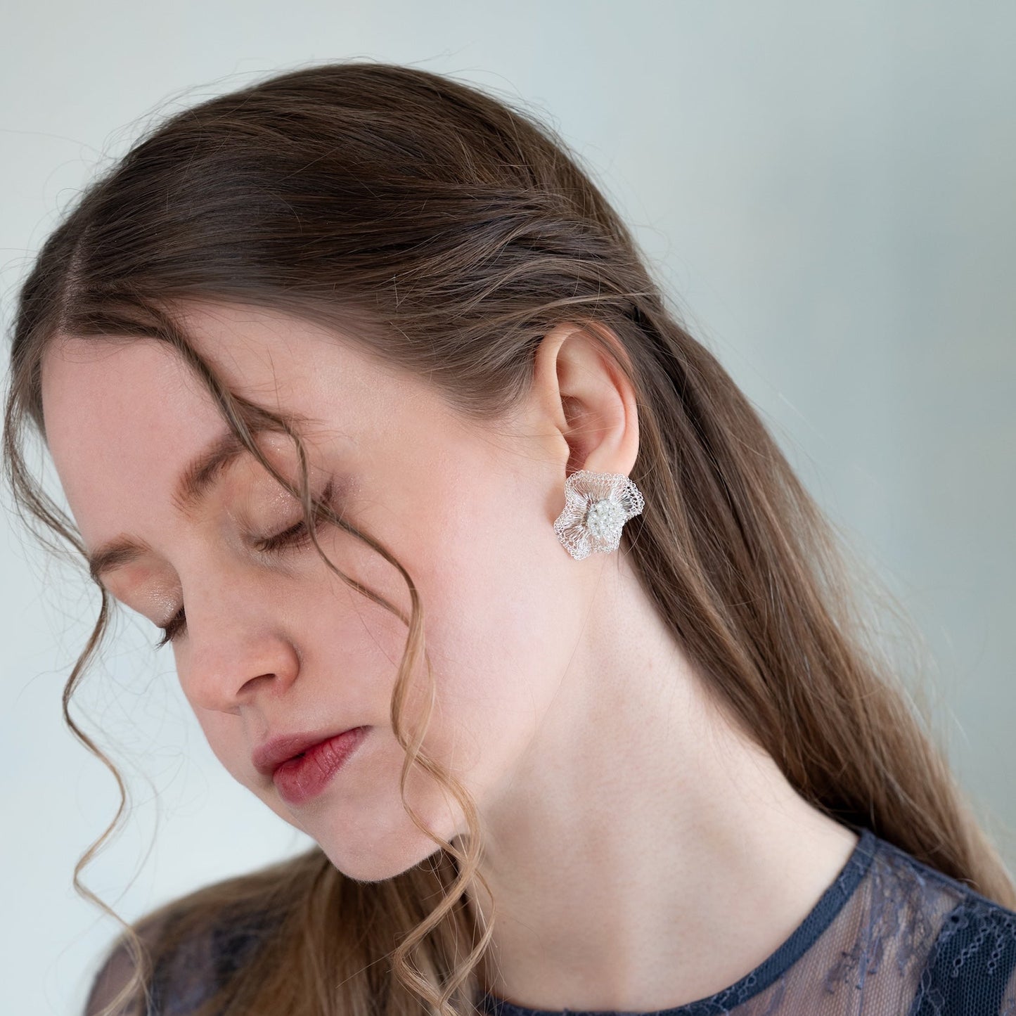 2way Orbit  Glass Beads　Silver color