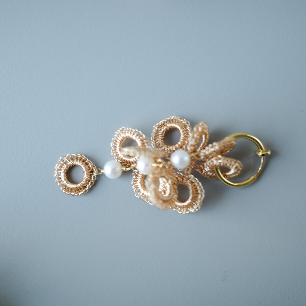 Full Bloom – 耳飾り4点(S×2,パール×2）モチーフセット　ゴールド　受注販売